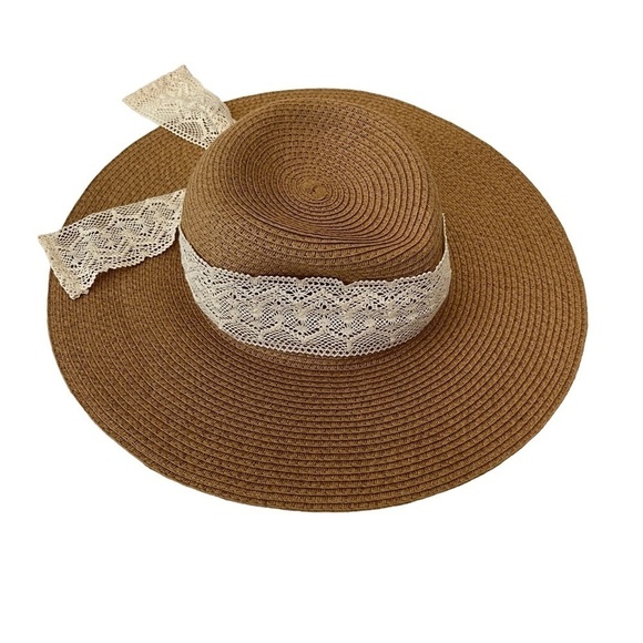 Coastal Grandma or Cottagecore Sun Hat with Bow - Picture 4 of 7